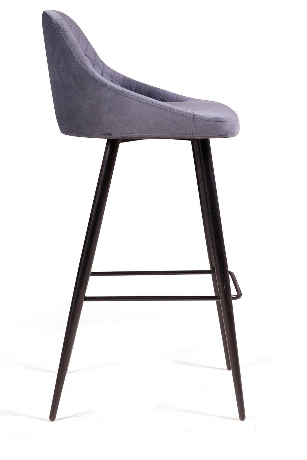 Стул барный Douglas ромб, бархат светло-серый 26