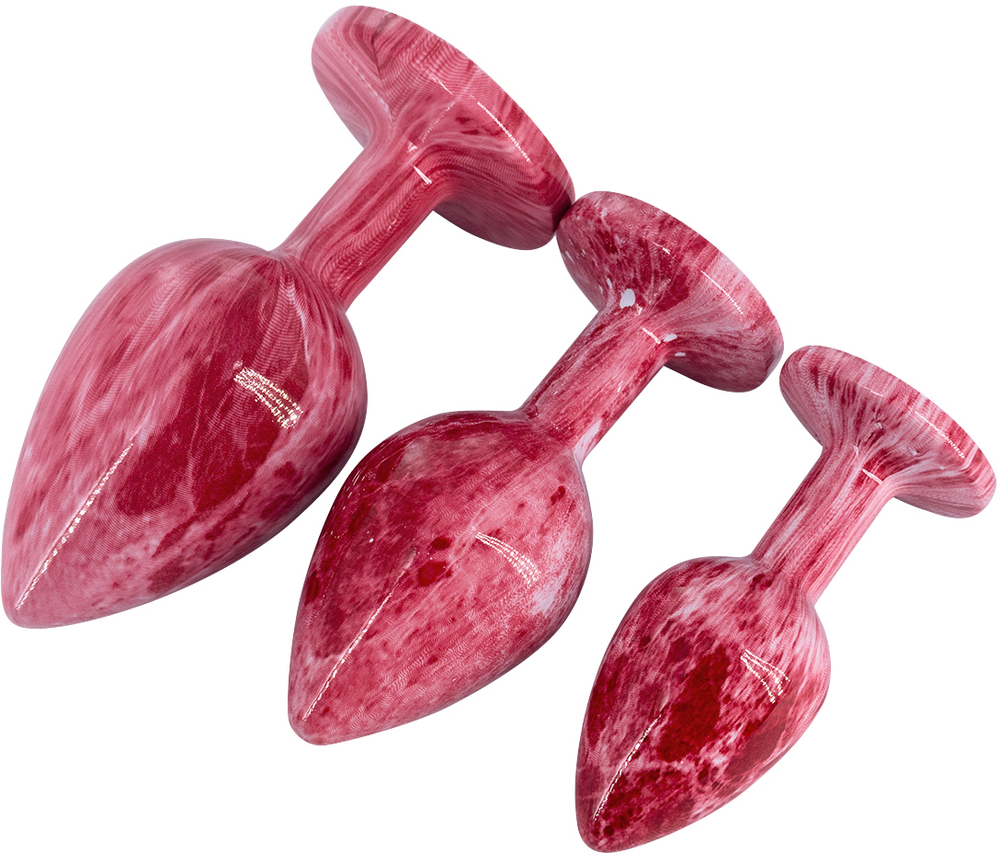 Эмалированная анальная пробка из алюминия с красным кристаллом