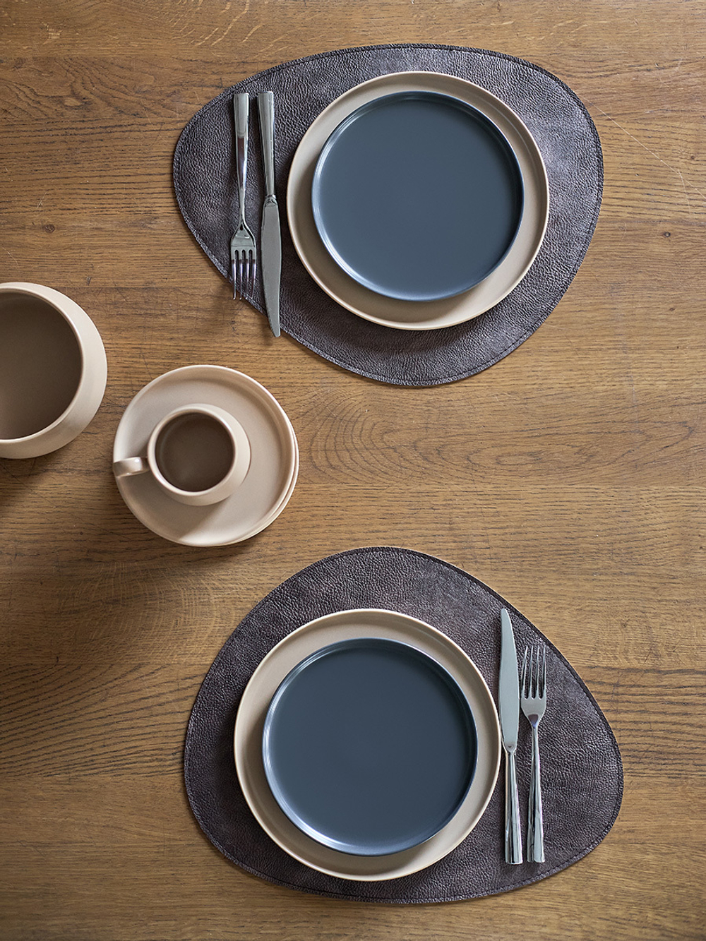 Набор из 2-х двухсторонних сервировочных салфеток drop, 33х41 см, шоколадный/бежевый