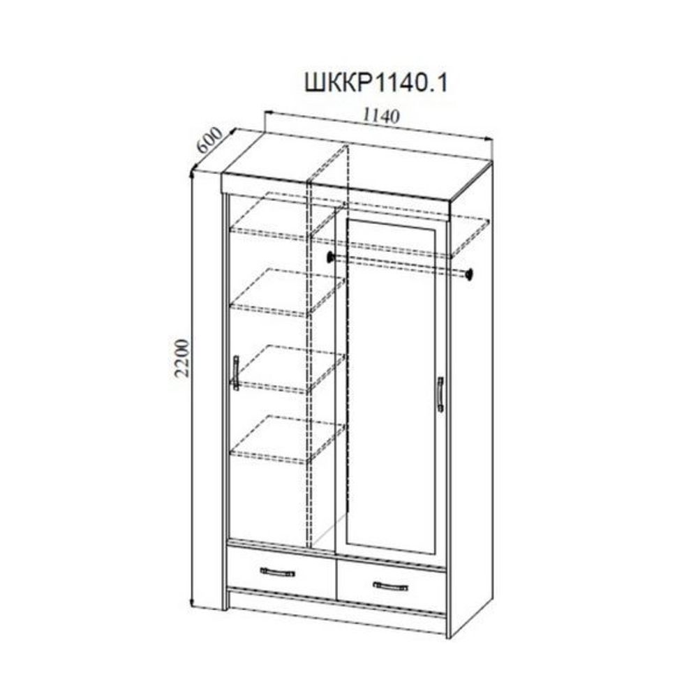 МС Ронда Шкаф-купе Анкор ШККР 1140.1