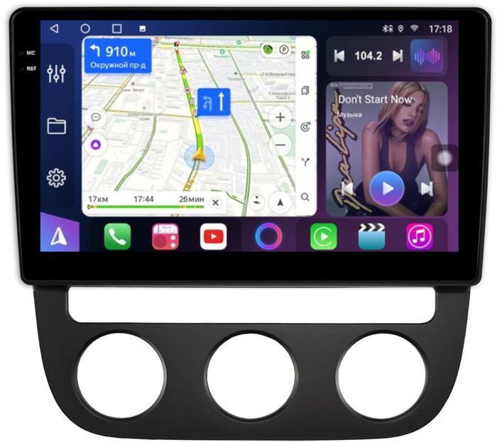 Магнитола для Volkswagen Jetta 5 2005-2010 (климат 1) - FarCar S400-TS18 монитор 10.36" QLED на Android 14, CarPlay, 4G SIM-слот