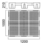 Поддон пластиковый 1200 х 1000 х 210 мм Анион(1200x1000x220см;синий) - арт.559529
