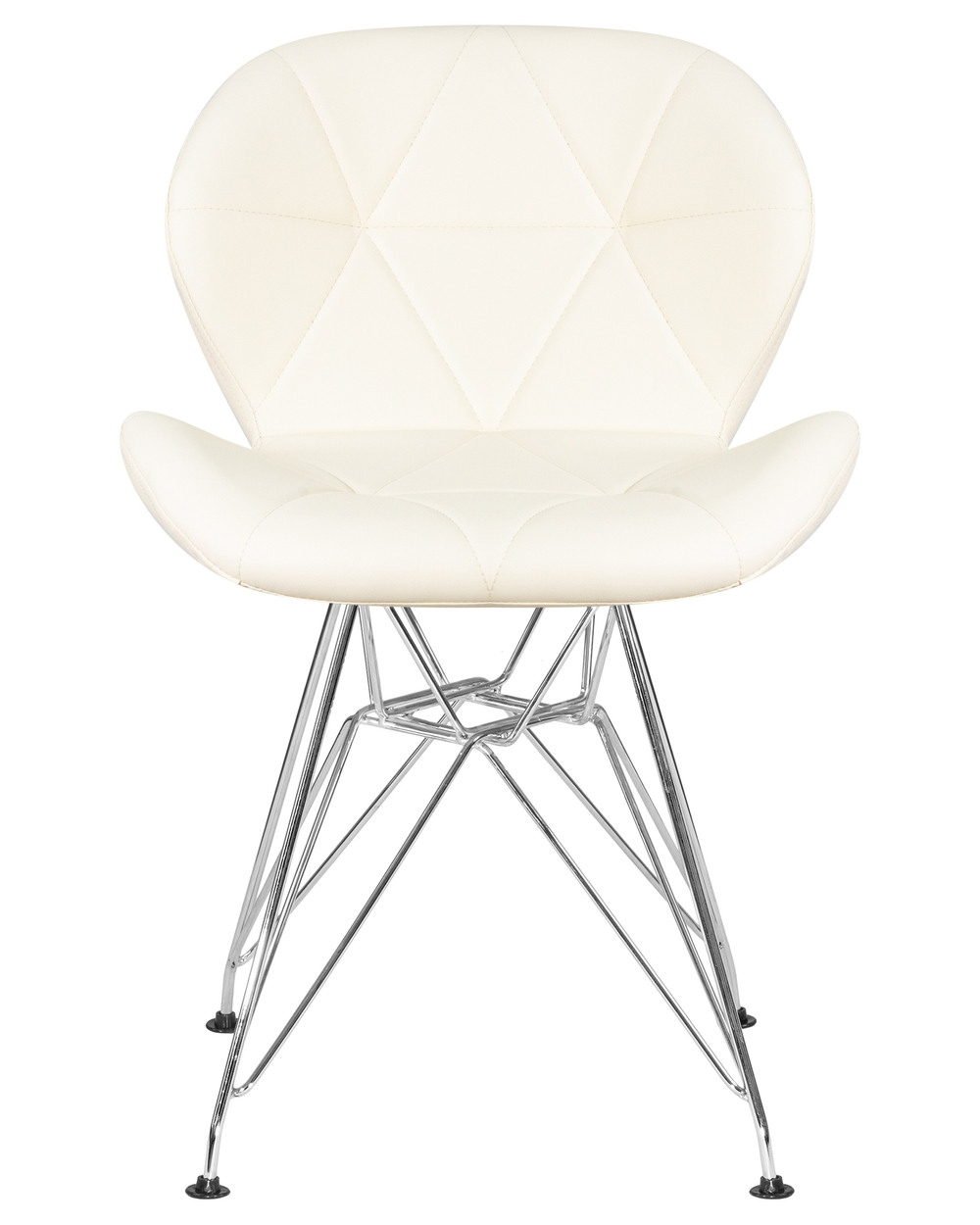 Стул обеденный DOBRIN BUTTERFLY CHROME, ножки хром, цвет кремовый