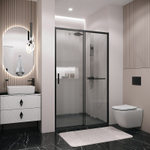 Душевая дверь Grossman Style 110 100.K33.05.110.21.02 профиль Черный матовый стекло шиншилла