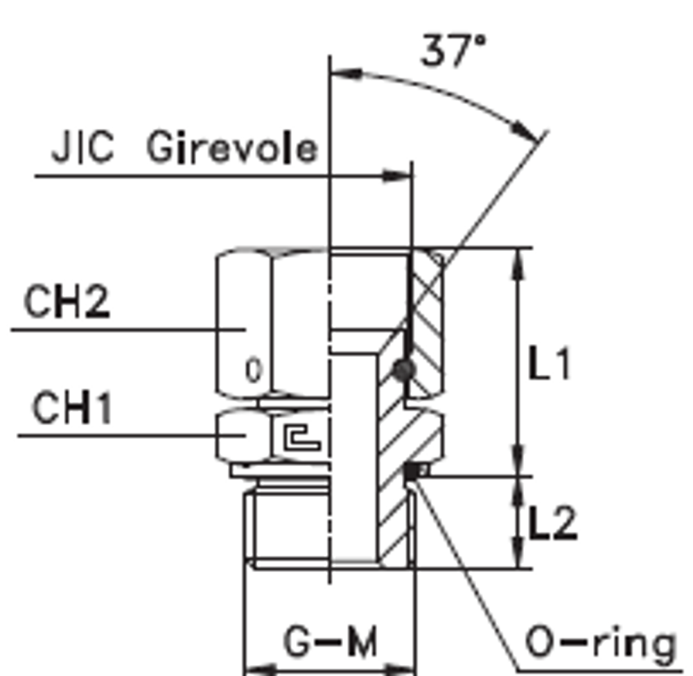 Штуцер FNH JIC 7/16 - BSP 1/8 (o-ring)