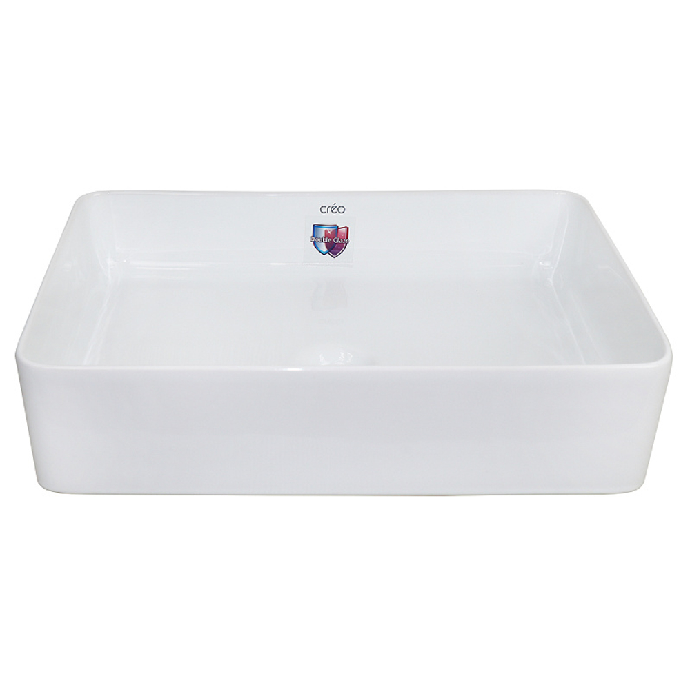 Раковина-чаша Creo Ceramique 500х350х120 накладная, прямоугольная, керамика, белый глянцевый (PU3500)
