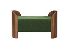 Банкетка Lagom 2 120 см (зелено-голубой FiberGuard, орех)