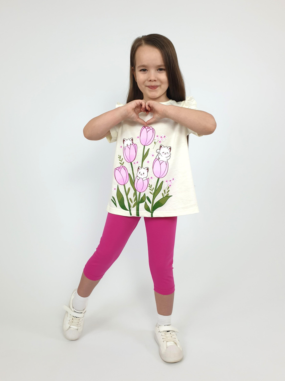 02-154-3 Комплект для девочки (футболка+бриджи)