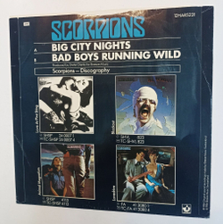 Винтажная виниловая пластинка Scorpions Big City Nights Bad Boys Running Wild Maxi Single 45 RPM (UK 1984)