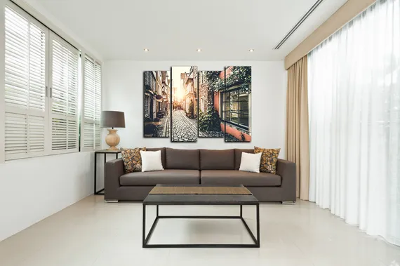 Модульная картина "Улица старого города"