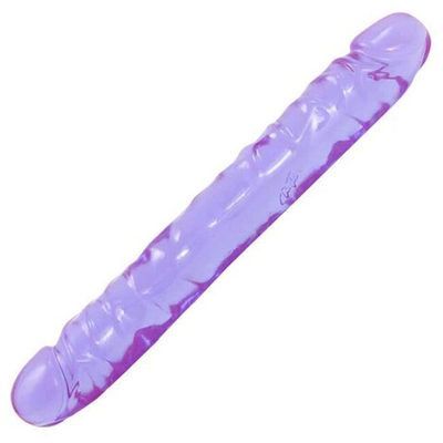 Двусторонний дилдо фиолетовый Crystal Jellies 18 Double Dong - Purple (Цвет: фиолетовый)