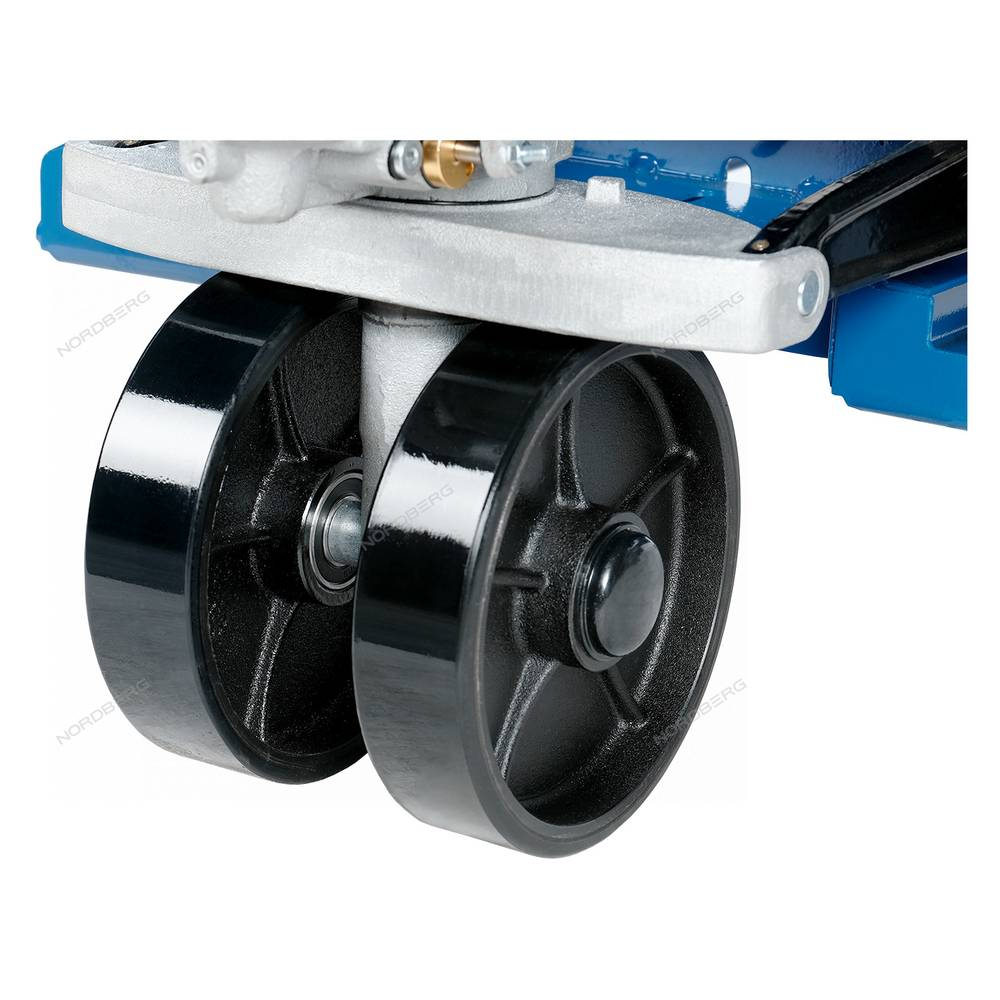Тележка складская гидравлическая 2,5т усиленная с ПУ колесами NORDBERG N3901-25