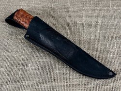 Нож Ханты-Манси, сталь Х12МФ, рукоять мореная карельская берёза