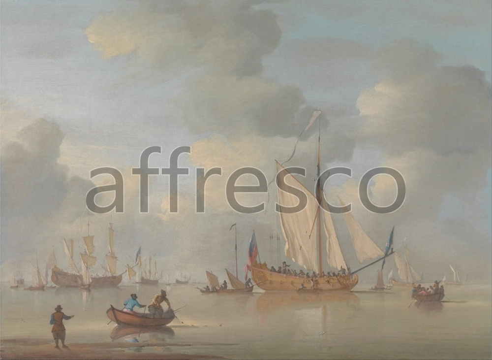 Фреска Peter Monamy, An English Royal Yacht Standing Offshore in a Calm