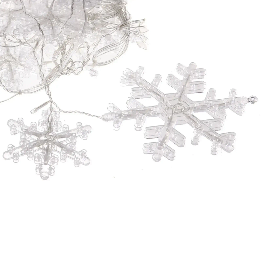 Гирлянда для дома БАХРОМА «Снежинка» ш2,5 м* в0,6/0,9м 130 ламп LED, IP-20, Белый, синий мерцает (возможность соединения)