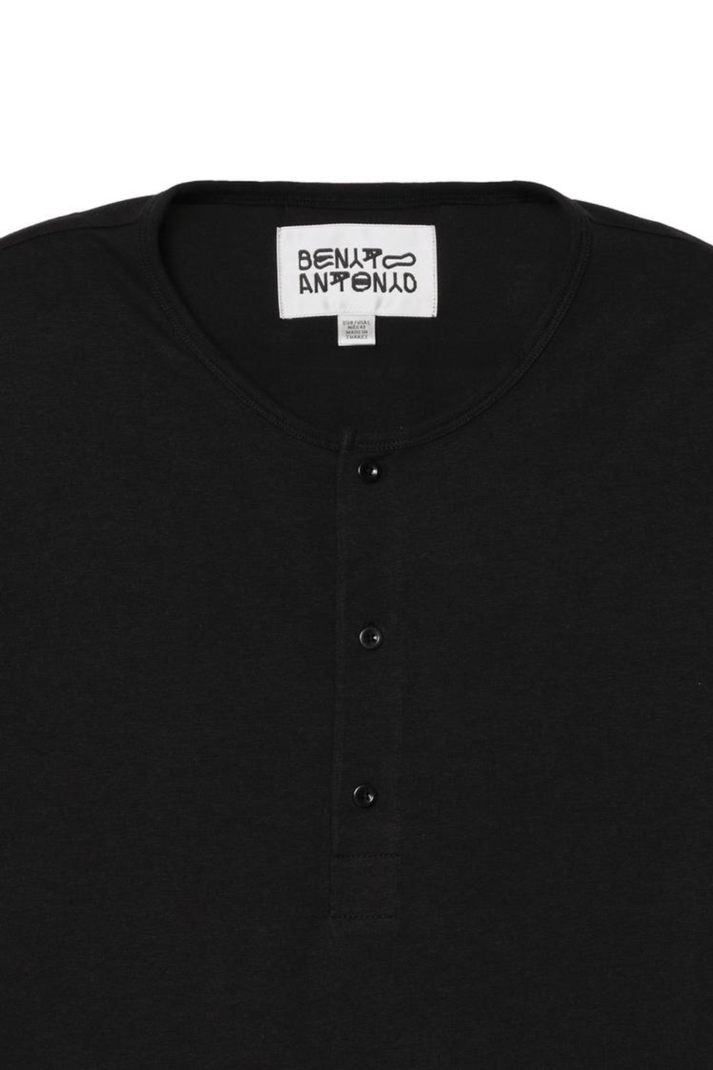 ZARA X BENITO ANTONIO ФУТБОЛКА С ПУГОВИЦАМИ, ЧЕРНЫЙ
