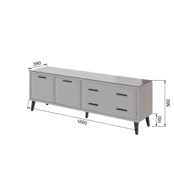 Тумба ТВ Виго 1,6, Светло-серый