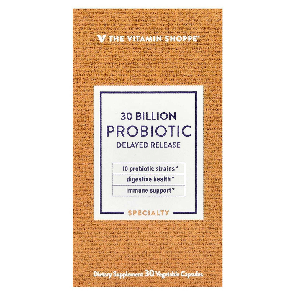 The Vitamin Shoppe, Пробиотик, 30 млрд КОЕ, 30 растительных капсул