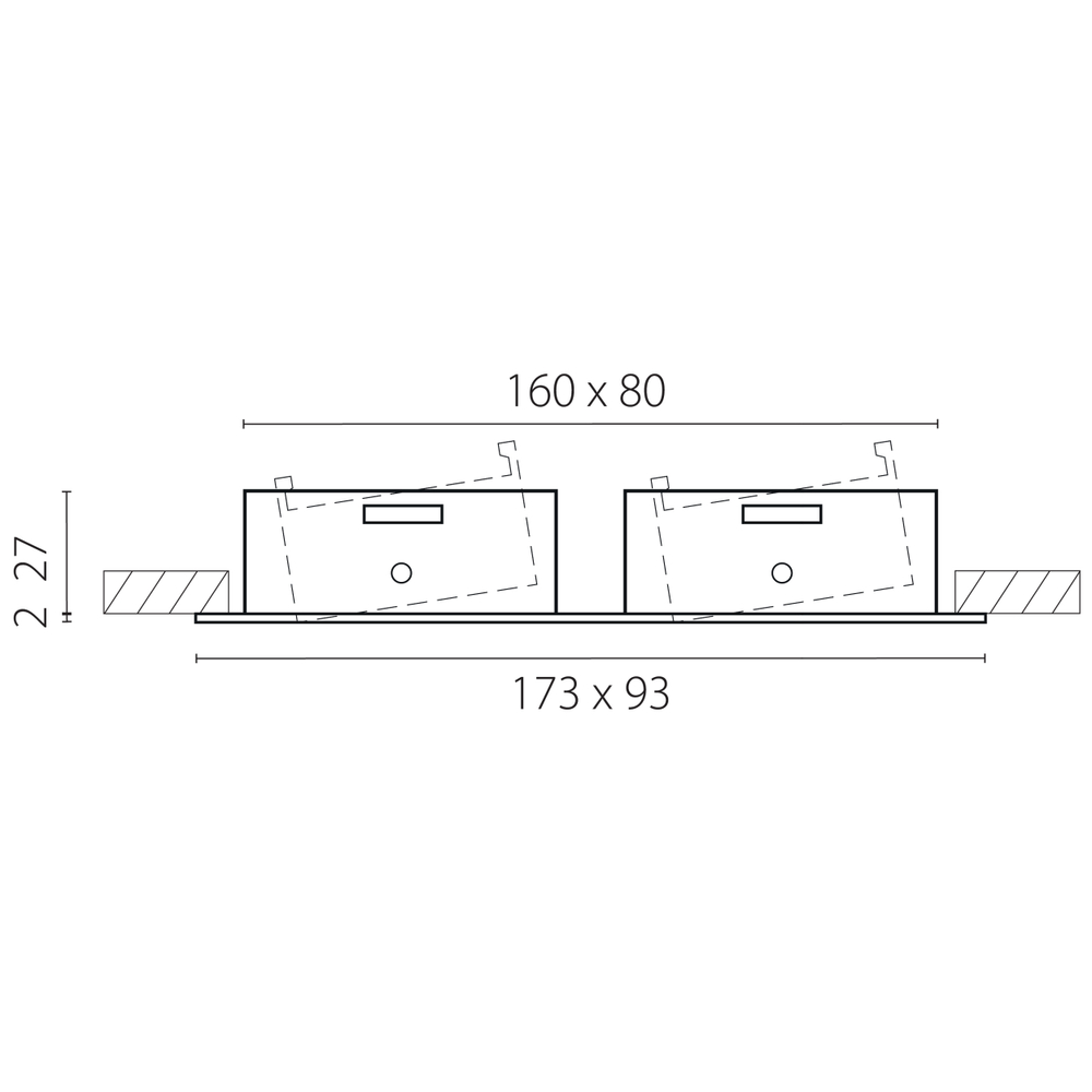 012626 Рамка (светильник) PVC д/LED-модулей 941хх и LED-ламп D50мм SINGO 2X QUAD БЕЛЫЙ