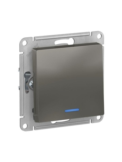 Выключатель 1-кл. СП AtlasDesign 10А IP20 (сх. 1а) 10AX с подсветкой механизм сталь SE ATN000913