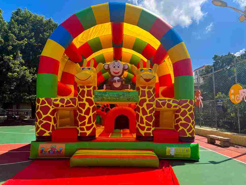 Коммерческий надувной батут «Страна Сафария 2» с крышей, 10x5x5 м.