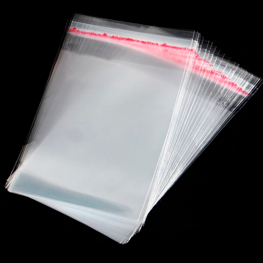 Пакеты 10х12+3 см. БОПП упаковочные прозрачные с клеевым клапаном