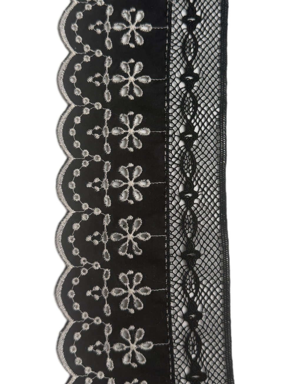 Кружево хлопковое Ришелье с ажурной сетчатой кромкой ш-8см Италия