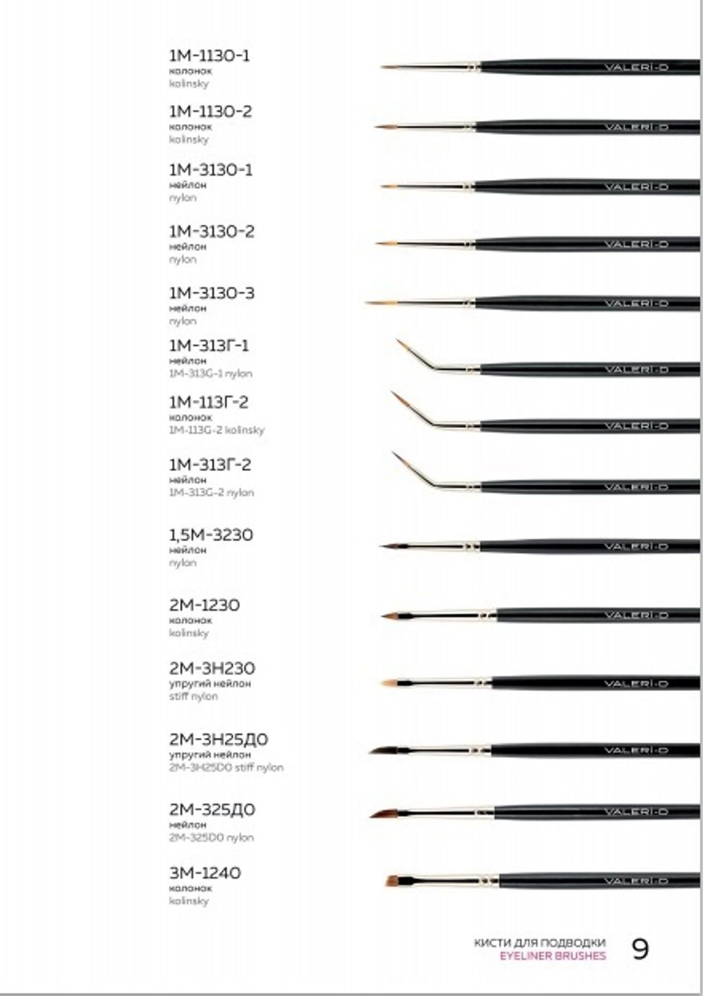 Valeri-D Кисть для подводки 1М-313Г-2