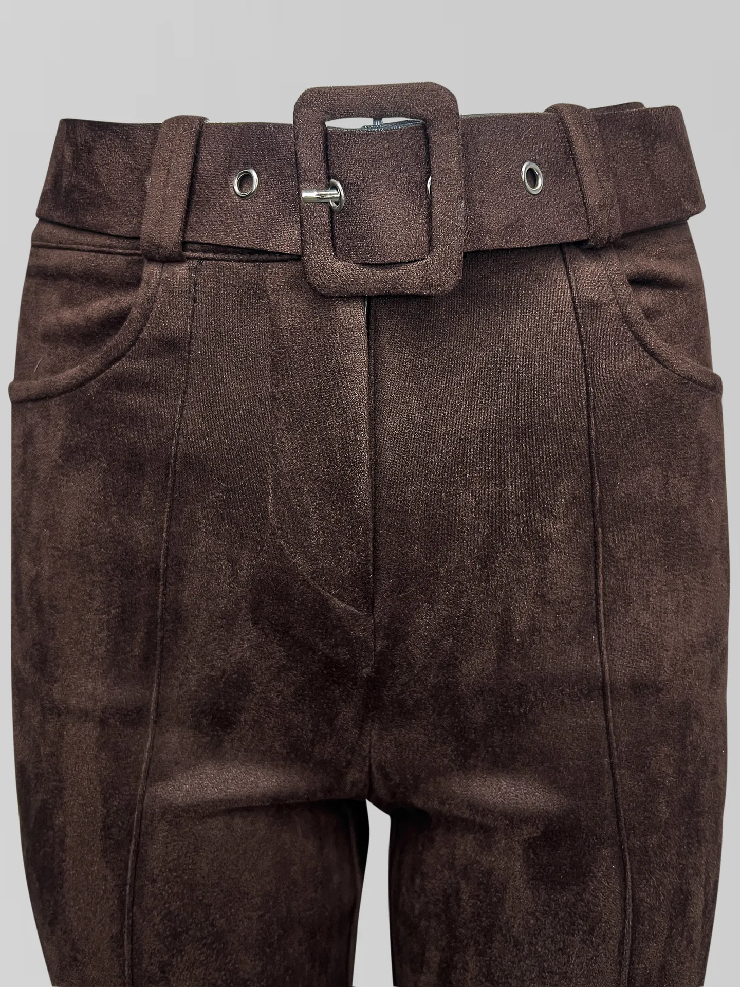 Брюки Fire Studio 047-1 клеш однотонные замшевые со стрелками и ремнем в комплекте
