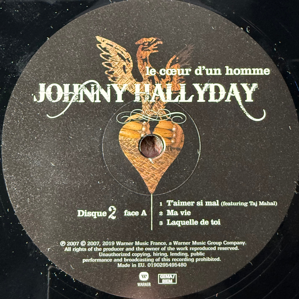 Johnny Hallyday ‎– Le Cœur D'un Homme 2LP (Европа 2019г.)