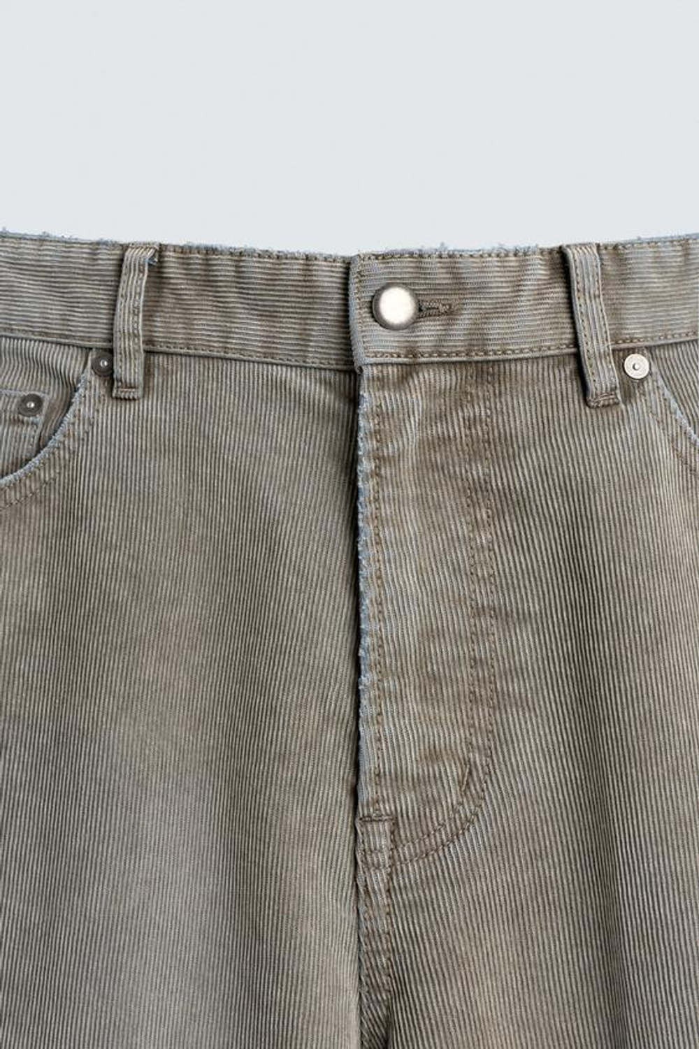 ZARA РАСКЛЕШЕННЫЕ БРЮКИ ИЗ ВЕЛЬВЕТА - LIMITED EDITION, СВЕТЛО-СЕРЫЙ