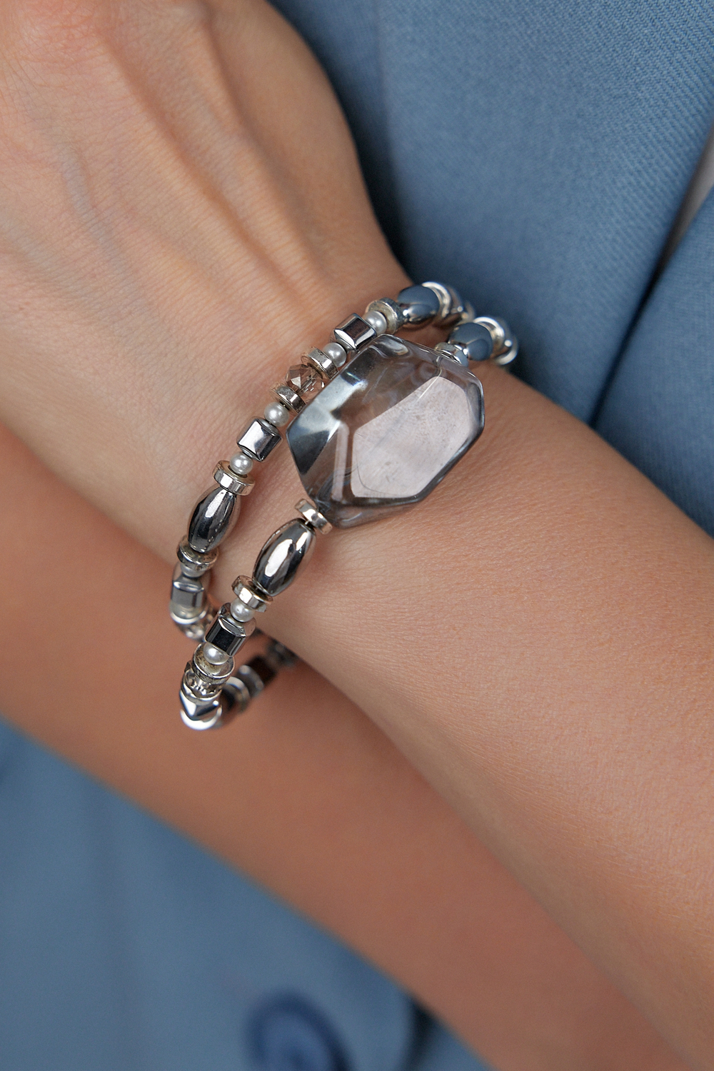 HMG 1273 Silver aqua Браслет арт.1590