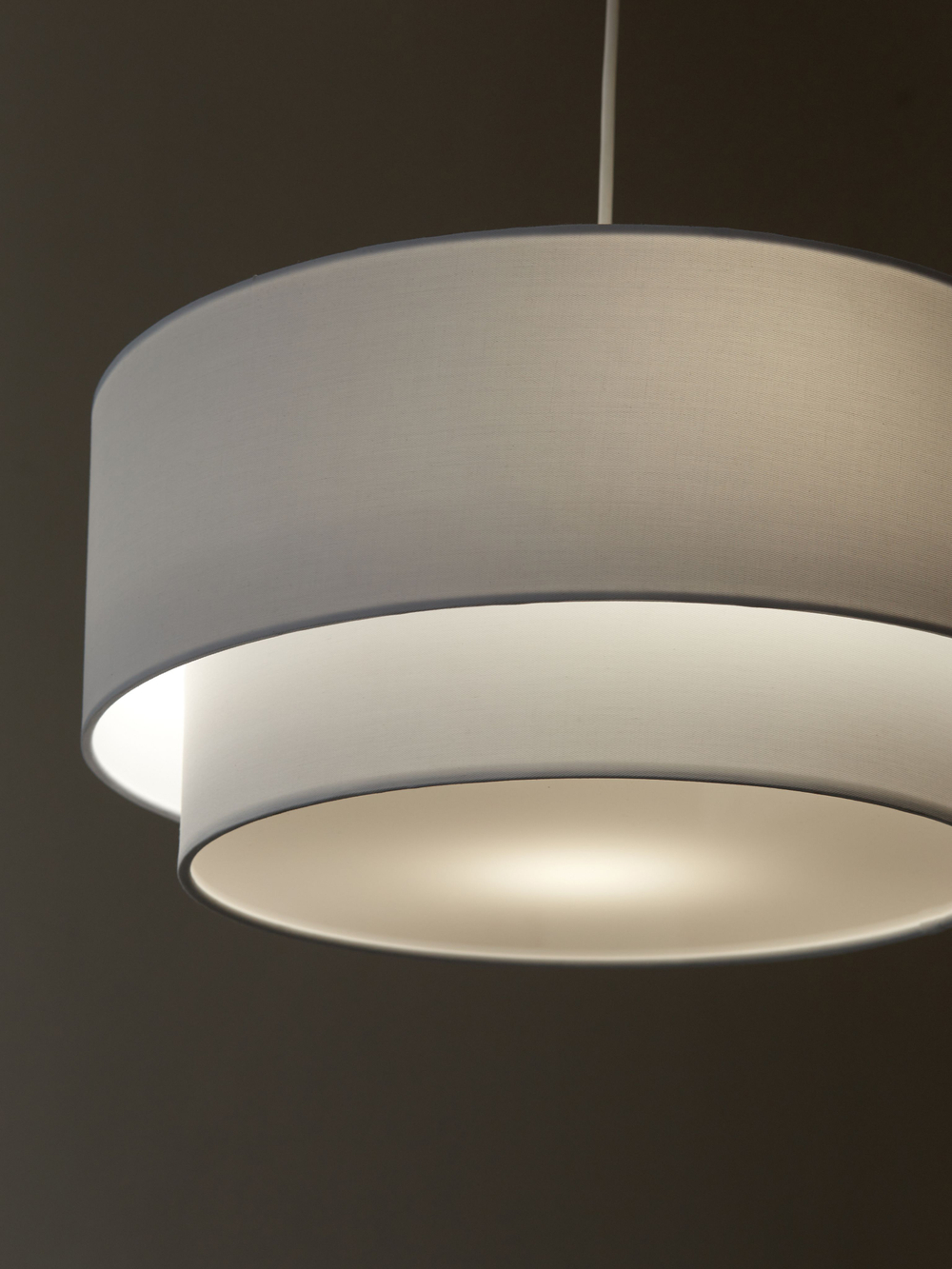 Светильник потолочный подвесной 2х ярусный, абажур потолочный, цвет Белый E27