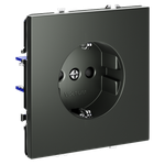 Розетка встраиваемая VOLTUM S70 с заземлением и защитными шторками, 16А, (титан)