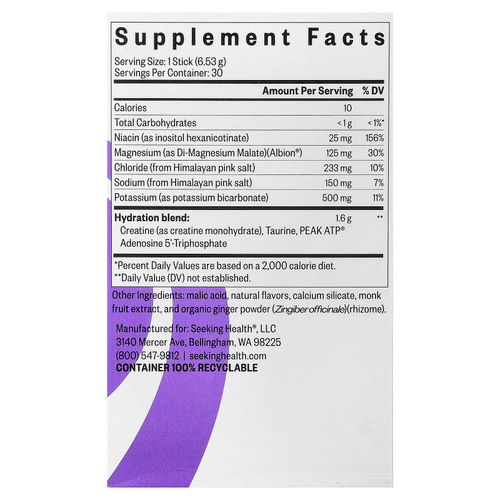 Seeking Health, Optimal Electrolyte, со вкусом ягод, 30 стиков, 6,53 г (0,23 унции) каждый