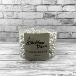 Пластиковые бусы Гигант 1,4 см.* 5 м., серебро, Christmas DeLuxe (87013)