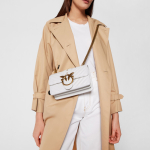 Сумка Pinko Quilt Logo Rivet Chain Clamshell Bird Swallow Bag Shoulder Cowhide Leather Sheepskin Messenger Bag Mini White, 1P227L-Y6XV-Z14