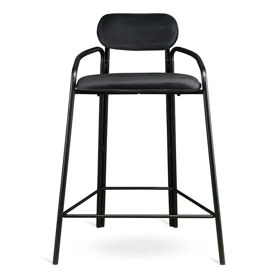 Полубарный стул Ror, Round, черный велюр