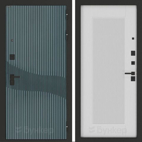 Входная металлическая дверь Бункер BN-13 Веллюто верде / Амстрод Белый софт рельеф