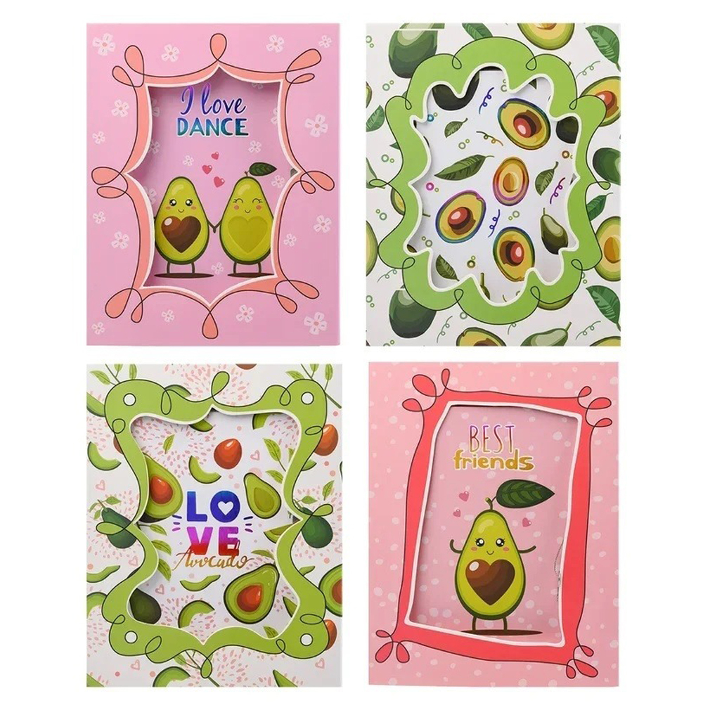 Блокнот детский Basir на замке, формат А6, серия "Авокадо", переплет 7БЦ, 15*11.3 см, 48 листов, ассорти