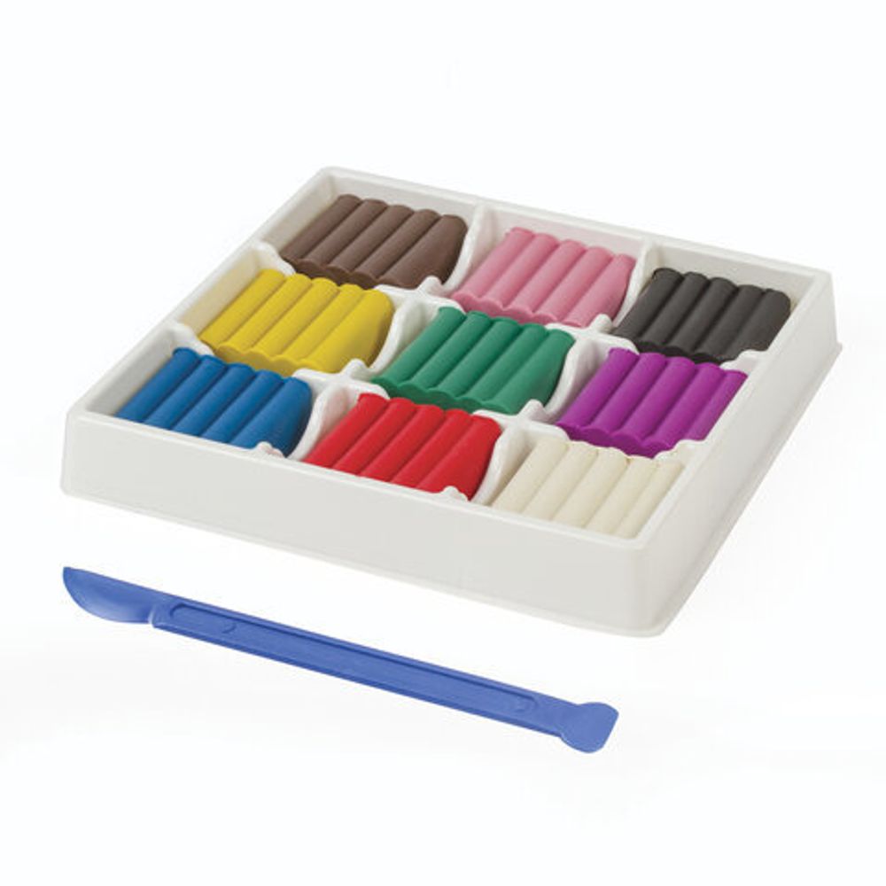 Пластилин классический ЮНЛАНДИЯ "ВЕСЁЛЫЙ ШМЕЛЬ", 9 цветов, 153 г, СО СТЕКОМ, КВАДРАТНЫЙ, 104822