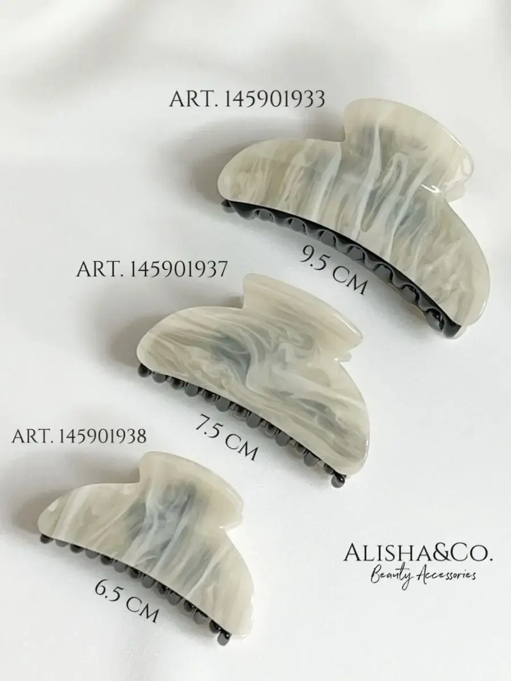 Аксессуар для волос Заколка Крабик маленький Marble Shell