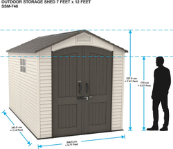 Пластиковый хозблок LifeTime 7x12