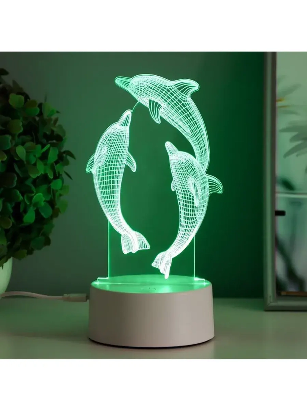 Светильник сенсорный «Дельфины» LED 7 цветов USB/от батареек
