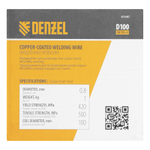 Омедненная проволока ER70S-6, диам. 0,8 мм, 1 кг, диам. катушки D100 Denzel