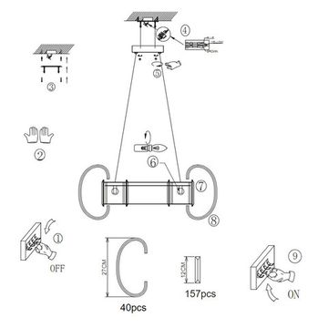 Подвесной светильник 12*E14 V000400 12007/12PL Gold золото Braccia Indigo