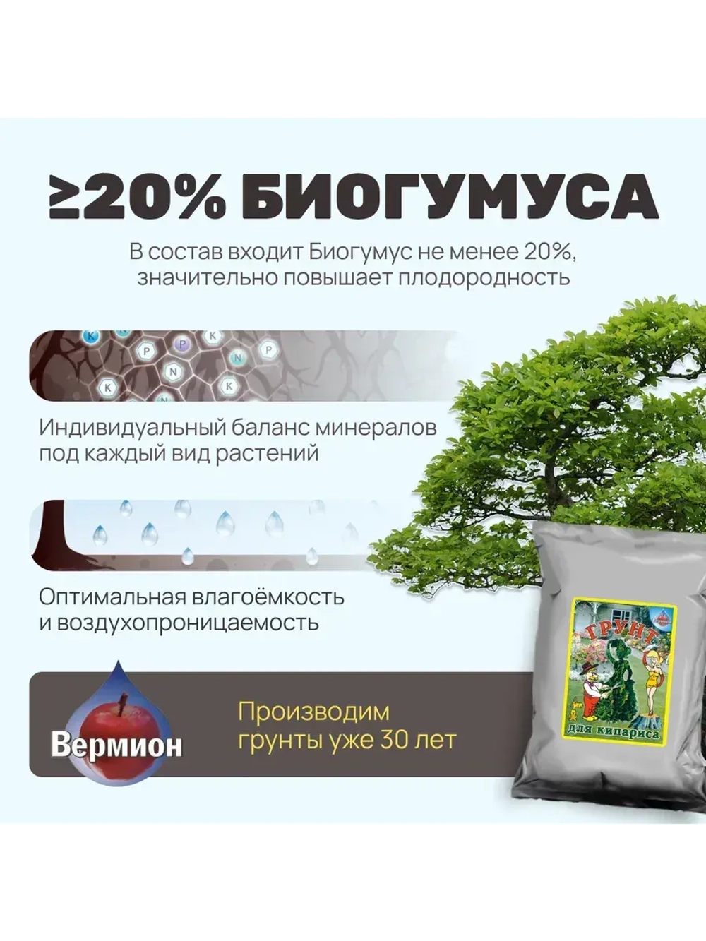 Органический грунт для кипарисов и хвойных растений 5 л