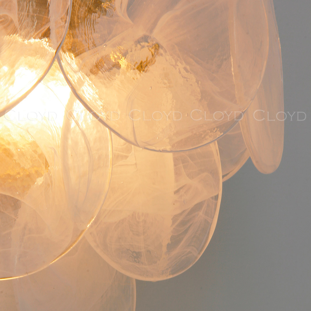 Бра Cloyd LINZE-B W2 / выс. 32 см - латунь - белое стекло (арт.20482)