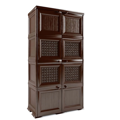 Шкаф - пенал пластиковый широкий "УЮТ" 6 отделений Э-052 (шоколадный) 810х420х1615