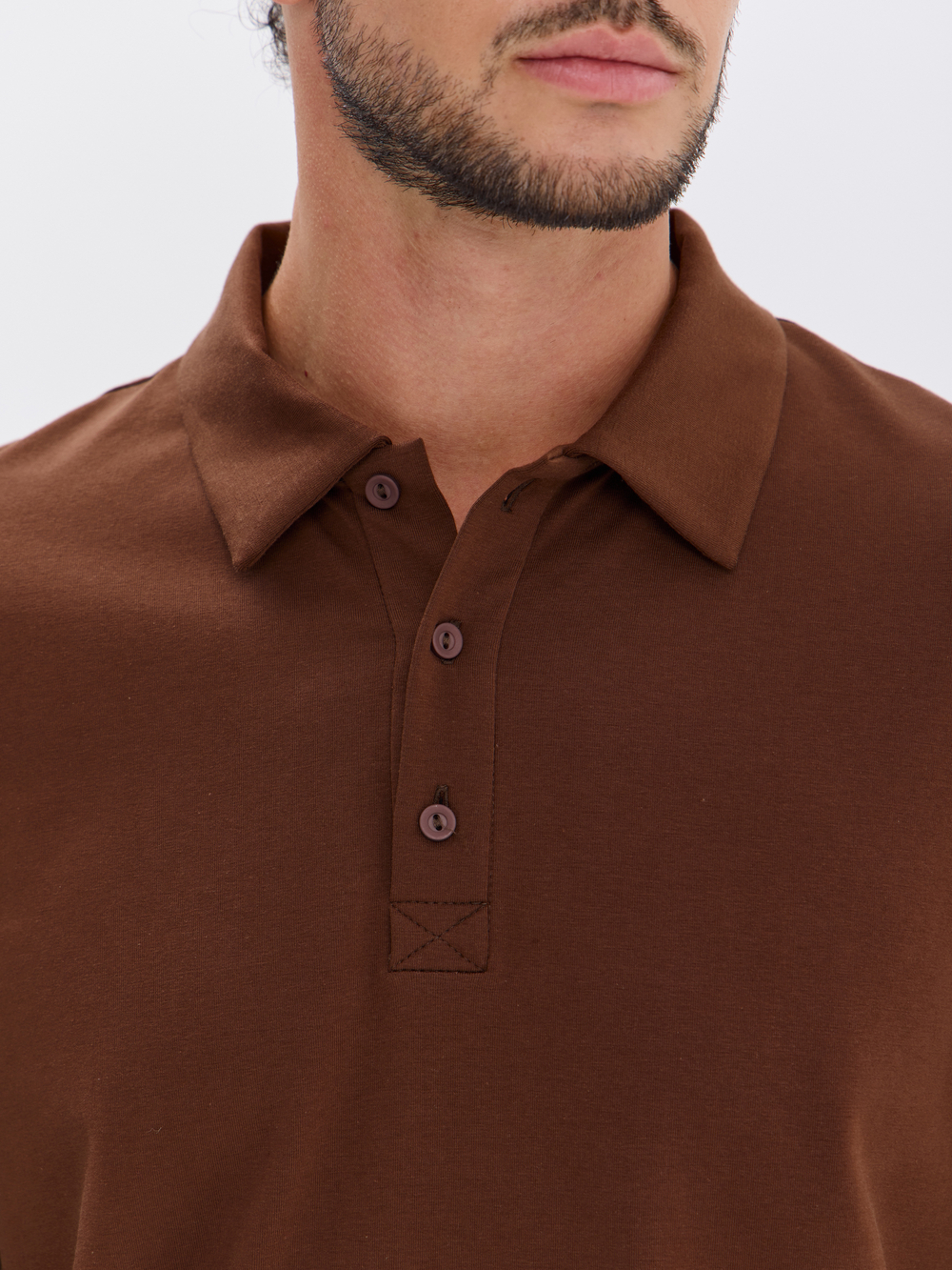 Повседневный базовый лонгслив поло